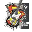 Superman Logo with a guitar tattoo design idea