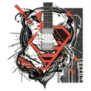 Superman Logo with a guitar tattoo design idea