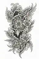 tooled leather sleeve tattoo design idea