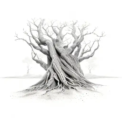 tree roots coming out of a coffin tattoo design idea