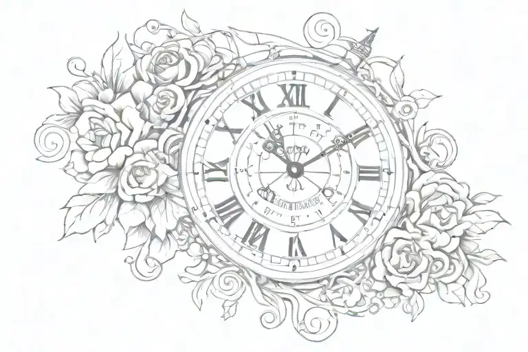 A tattoo featuring the phrase "525,600 Minutes" with a clock or calendar design, representing the time spent with a love tattoo design idea