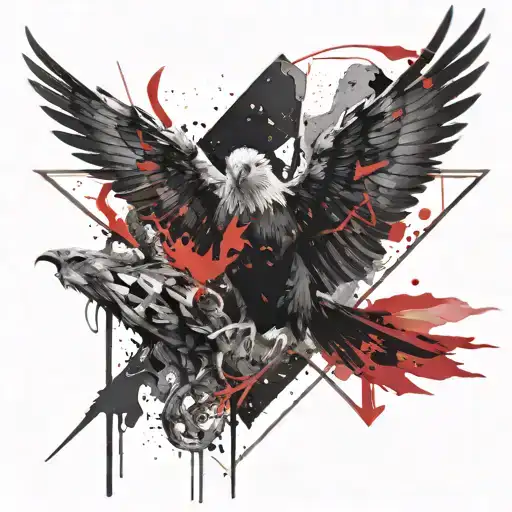 Harry potter phoenix and triangle tattoo design idea