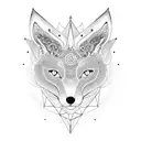 Celestial Fox with intricate mandala and compass design tattoo design idea