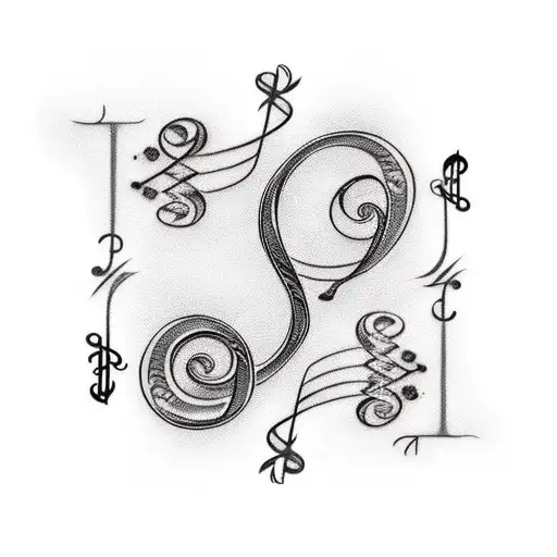 treble clef for a wedding ring tattoo design idea