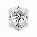 olive branch neck tattoo with letters in middle tattoo design idea