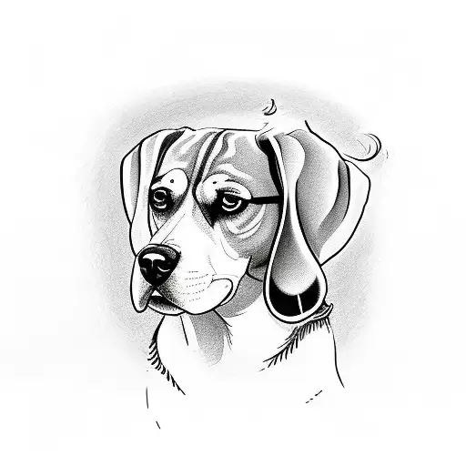 indian beagle with a plume tattoo design idea