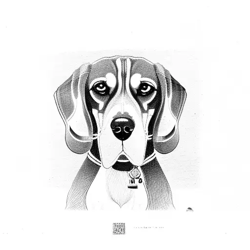 indian beagle with a cocar tattoo design idea