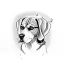 indian beagle with a plume tattoo design idea