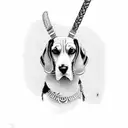 indian beagle with a plume tattoo design idea