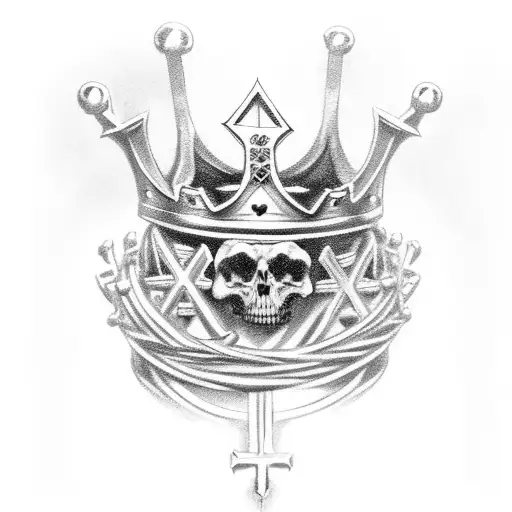 holy cross, crown of thrones tattoo design idea
