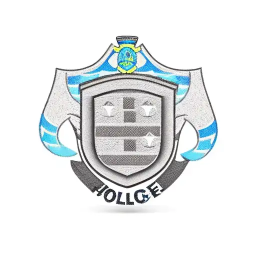 A police badge with a scuba diving helmet incorporated into the design tattoo design idea