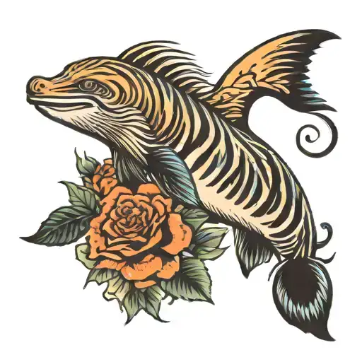 tiger striped dolphin tattoo tattoo design idea