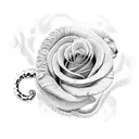 snake with roses tattoo design idea