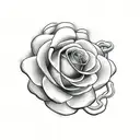 snake with roses tattoo design idea