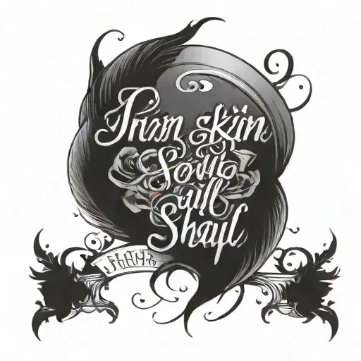 phrase "in the skin and soul, my other half" with the date Sept 25 2016 tattoo design idea
