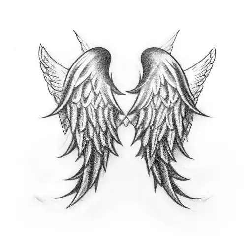 the letter "W" with angel wings attached  tattoo design idea