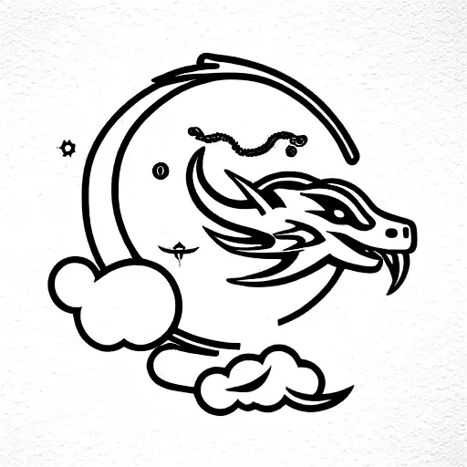 Aerospace themed sleeve with dragon tattoo design idea