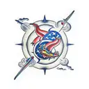 Aerospace themed sleeve with dragon tattoo design idea