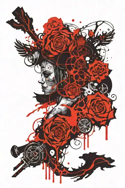 Russian witchcraft tattoo design idea