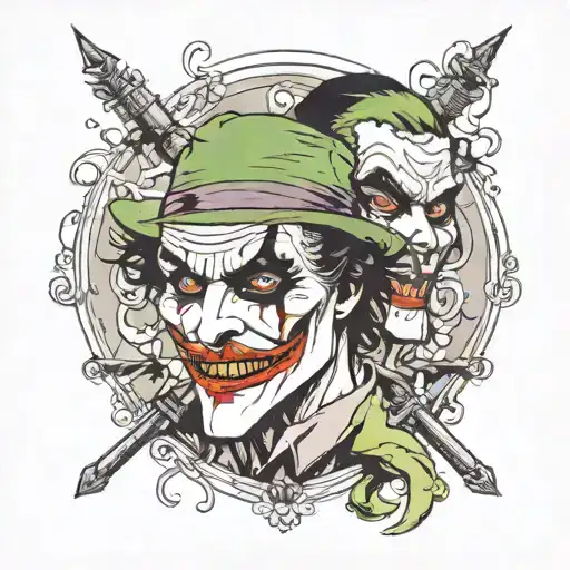 joker and v for vendetta tattoo design idea