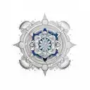 An intricate mandala design incorporating industrial elements tattoo design idea