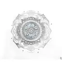 An intricate mandala design incorporating industrial elements tattoo design idea