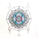 An intricate mandala design incorporating industrial elements tattoo design idea