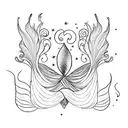 mermaid tail with seashell tattoo design idea