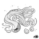 mermaid tail with seashell tattoo design idea