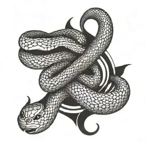 santos snake wrapped tattoo design idea