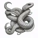 santos snake wrapped tattoo design idea