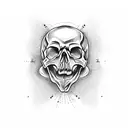 skull hands on knee tattoo design idea
