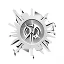 Razor blade with a G59 logo on the blade with blood coming from the blade on wrist tattoo design idea