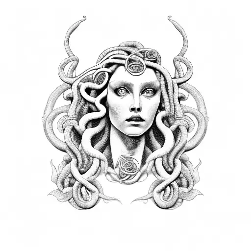 Medusa and persephone tattoo design idea
