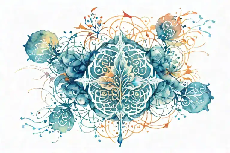 brain waves explosions tattoo design idea