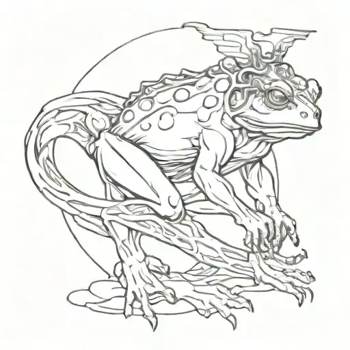 the greek god hermes in a frog form. tattoo design idea