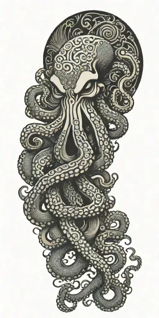 octopus tripping dmt tattoo design idea