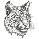 catoon bobcat face tattoo design idea