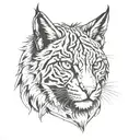 catoon bobcat face tattoo design idea