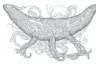 brain neurons firing blue whaLE tattoo design idea