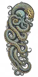 octopus tripping dmt tattoo design idea