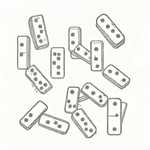 Single Domino Fine Line tattoo tattoo design idea