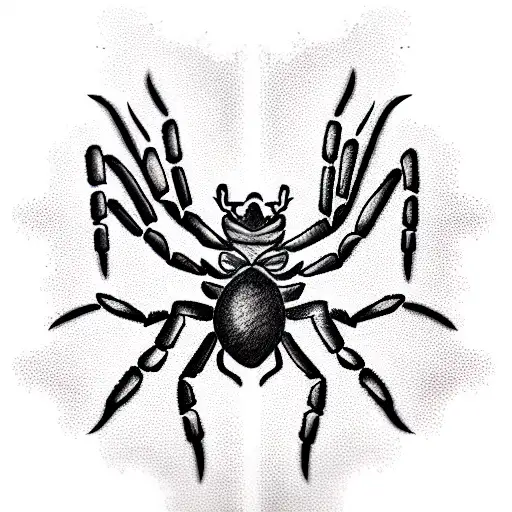 Horror Killer spider tattoo design idea