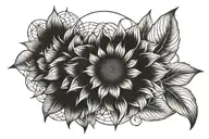 dreamcatcher sunflower tattoo design idea