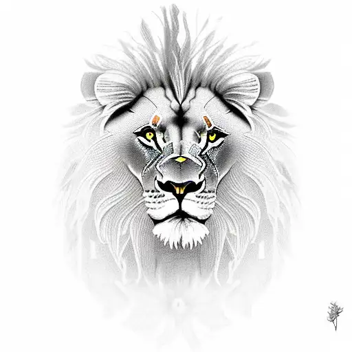 lion, flower, family, warrior tattoo design idea