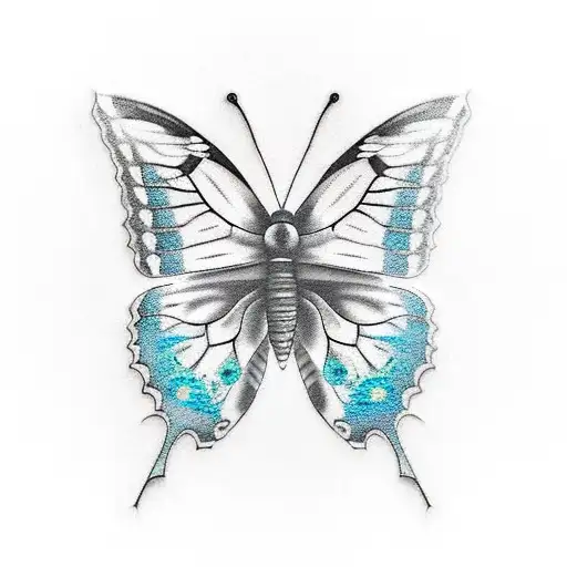 butterfly trapped in barbed wire tattoo design idea