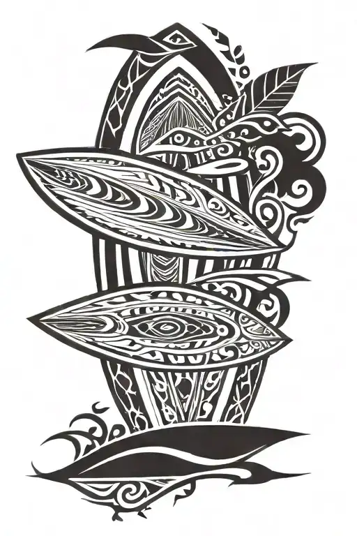 surfboard tattoo design idea