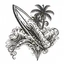 surfboard tattoo design idea