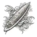 surfboard tattoo design idea