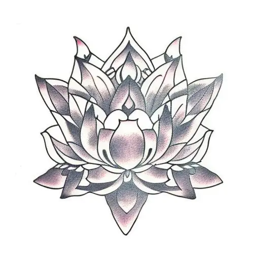Lotus Flower Buddhist tattoo design idea